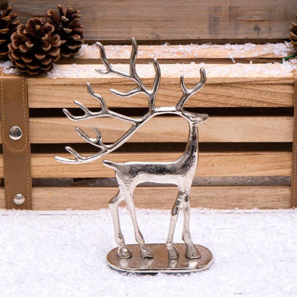 Cast Metal Silver Reindeer - Picture 5 of 8